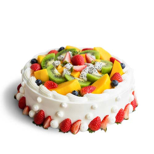 Colorful fruits cake