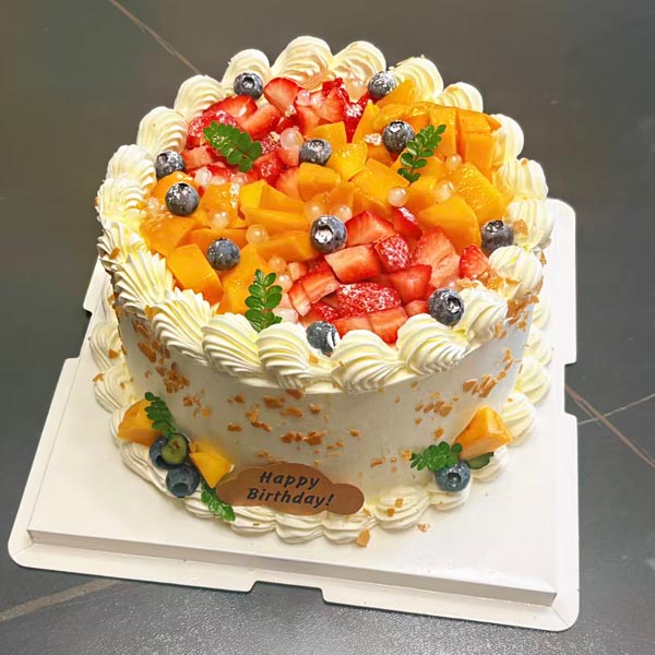 Round Milk Fruit Cake